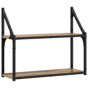 vidaXL V&auml;gg hylla V&auml;ggmonterat artisan ek 60 x 21 x 51 cm