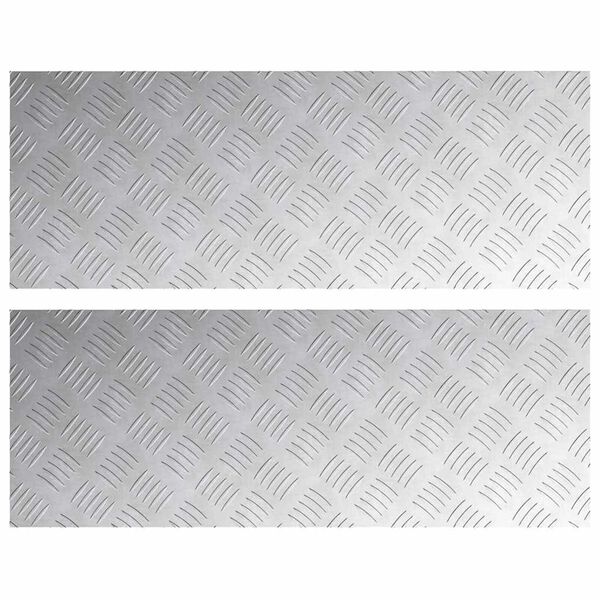 vidaXL Trappsteg Rektangul&auml;r 2 pcs Silver 80 x 30 cm Aluminium