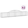 vidaXL Gabioner b&aring;gformad 2 st 300x30x40/60 cm galvaniserat j&auml;rn