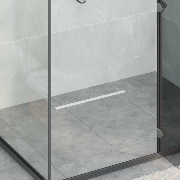 vidaXL 360&deg; Duschavlopp med smal modell Silver 50 cm