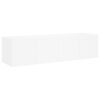vidaXL Väggmonterad tv-bänk LED 2 st vit 60x35x31 cm