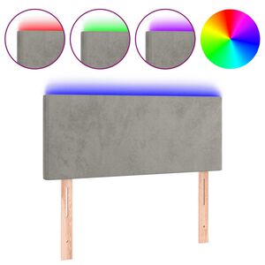 vidaXL S&auml;nggavel LED ljusgr&aring; 80x5x78/88 cm sammet