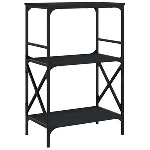 vidaXL Bokhylla 3 hyllplan svart 59x35x90,5 cm konstruerat tr&auml;