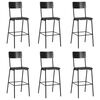 vidaXL Barstolar 6 st svart massiv plywood st&aring;l