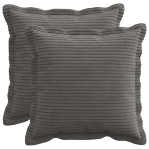 vidaXL Kudd&ouml;verdrag 2 st HOUTEN M&ouml;rkgr&aring; 30 x 30 cm manchester
