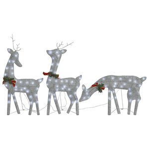 vidaXL Julrenar familj 270x7x90 cm silver kallvit