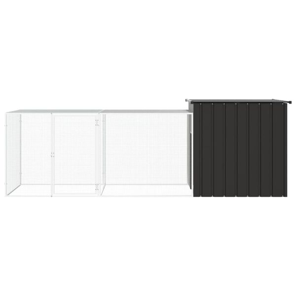 vidaXL H&ouml;nsbur antracit 300x91x100 cm galvaniserat st&aring;l