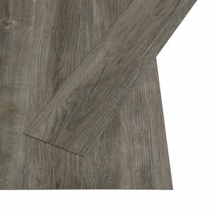 vidaXL Sj&auml;lvh&auml;ftande golvplanka Gr&aring; och Brun 4,46 m&sup2; 32 st PVC