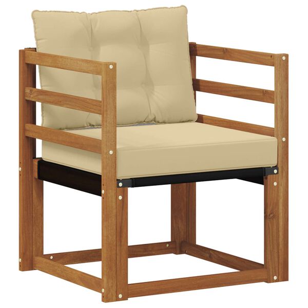 vidaXL Utomhussoffa Massivt Akaciatr&auml; och Textilene Naturf&auml;rg