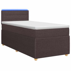 vidaXL Kontinentals&auml;ng med madrass M&ouml;rkbrun 80 x 200 cm Tyg