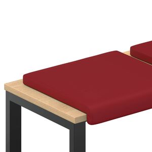 vidaXL B&auml;nk kudde 4 st Konstl&auml;der Vinr&ouml;d Djup 35 cm