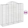 vidaXL Gabioner b&aring;gformade 4 st 200x50x160/180 cm galvaniserat j&auml;rn