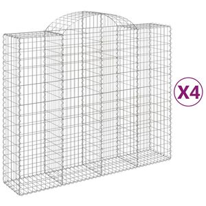 vidaXL Gabioner b&aring;gformade 4 st 200x50x160/180 cm galvaniserat j&auml;rn