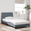 vidaXL Bed Frame with LED without Mattress "Hanko" Dark Grey 100x200 cm Velvet