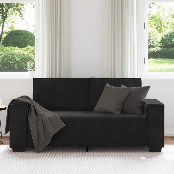 vidaXL Soffa 2-sits svart 140 cm sammet
