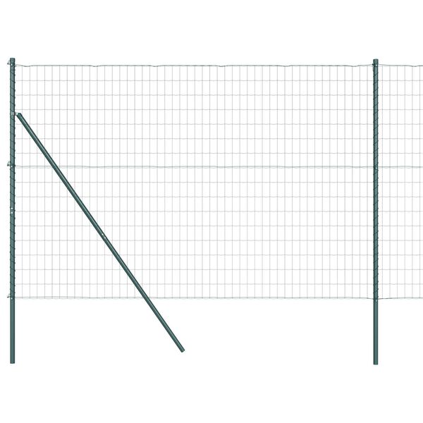 vidaXL Staket med stolpar Gr&ouml;n 1.6 x 10 m St&aring;l