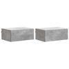 vidaXL V&auml;ggmonterat S&auml;ngbord 2 pcs Betonggr&aring; 49 x 34,5 x 20 cm