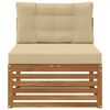 vidaXL Utomhus Mellansoffa Massivt Akaciatr&auml; Naturf&auml;rg