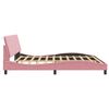 vidaXL Bed Frame with LED without Mattress "Hanko" Pink 200x200 cm Velvet