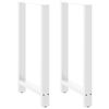 vidaXL Barbordsben vita 2 st 60x(100-101) cm st&aring;l