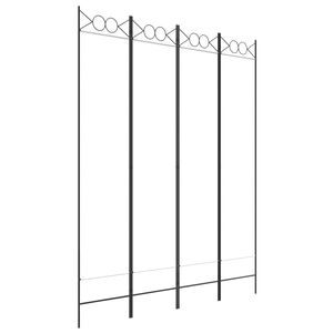 vidaXL Rumsavdelare 4 paneler vit 160x200 cm tyg
