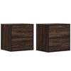 vidaXL V&auml;ggmonterade s&auml;ngbord 2 st brun ek 40x31x39,5 cm