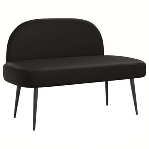 vidaXL Kl&auml;dd b&auml;nk med ryggst&ouml;d Svart 110 x 60 x 76 cm Konstl&auml;der