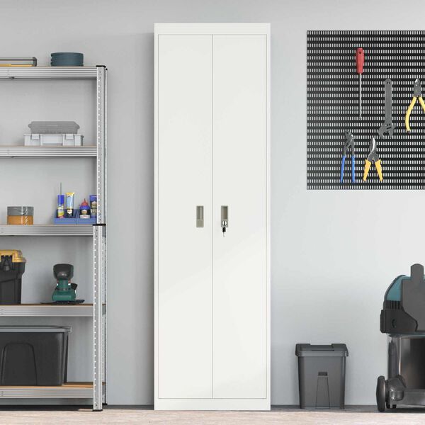 vidaXL F&ouml;rvaringssk&aring;p 2 pcs Vit 60 x 40 x 200 cm St&aring;l