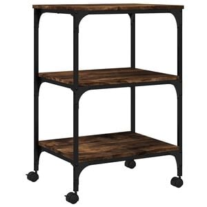 vidaXL Skrivarst&auml;ll 3 hyllor r&ouml;kf&auml;rgad ek 50x41x75 cm konstruerat tr&auml;