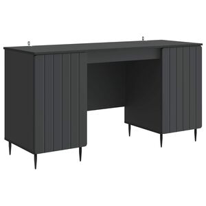 vidaXL Skrivbord med hylla Svart 142,5 x 50 x 75 cm Konstruerat tr&auml;