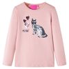 T-shirt med l&aring;nga &auml;rmar f&ouml;r barn ljusrosa 104