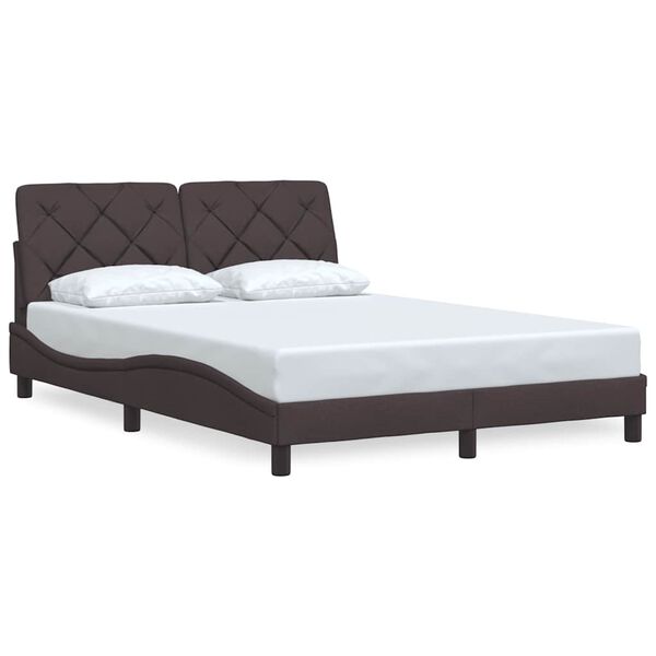 vidaXL Bed Frame without Mattress Dark Brown 120x200 cm Fabric