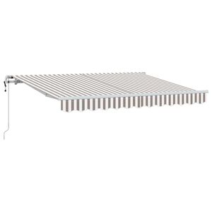 vidaXL Utdragbar markis Ljusgr&aring; och vit. 500 &times; 300 cm