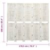 vidaXL Rumsavdelare 5 paneler antikvit 178,5x166 cm massivt tr&auml;