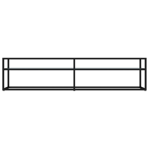 vidaXL Tv-bänk vit marmor 180x40x40,5 cm härdat glas