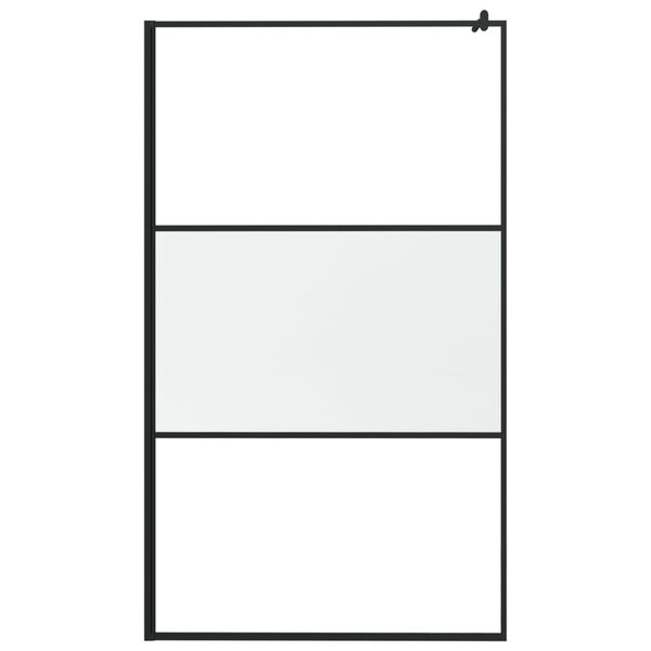 vidaXL Duschv&auml;gg 115x195 cm halvfrostat ESG-glas svart