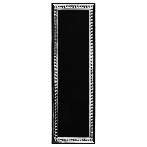 vidaXL G&aring;ngmatta svart BCF med motivb&aring;rd 80x300 cm