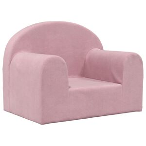 vidaXL Barnsoffa rosa mjuk plysch