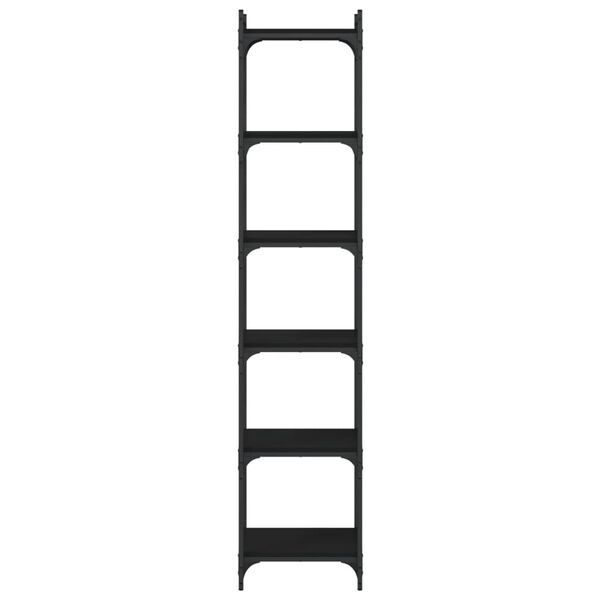 vidaXL Bokhylla 6 hyllplan svart 40x30x188 cm konstruerat tr&auml;