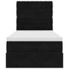 vidaXL Ottoman sängram med madrasser svart 100x200 cm sammet