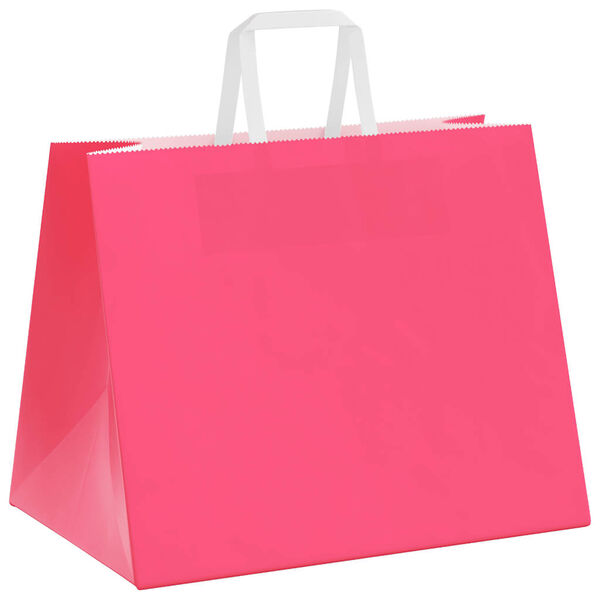 vidaXL Pappersp&aring;sar 50 st med handtag rosa 32x22x24 cm