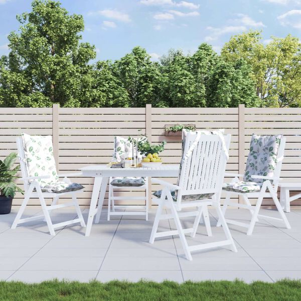 vidaXL Stolsdynor f&ouml;r stolar med h&ouml;g rygg 4 st bladm&ouml;nster oxfordtyg