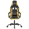 vidaXL Snurrbar gamingstol med fotst&ouml;d svart och guld konstl&auml;der