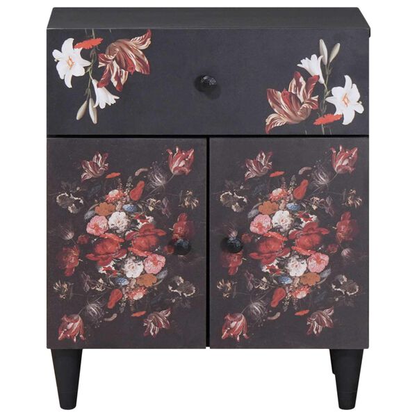 vidaXL Sängbord Flerfärgsdesign 50 x 33 x 60 cm Massivt mangoträ