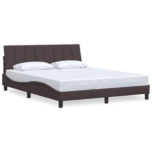 vidaXL Bed Frame without Mattress "Hanko" Dark Brown 160x200 cm Fabric