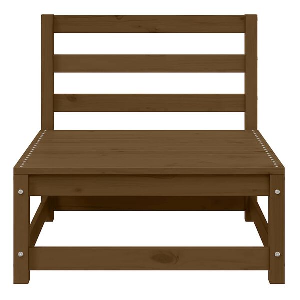 vidaXL Mittensoffa med gräddvita dynor massiv furu