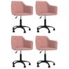 vidaXL Snurrbara matstolar 4 st rosa sammet