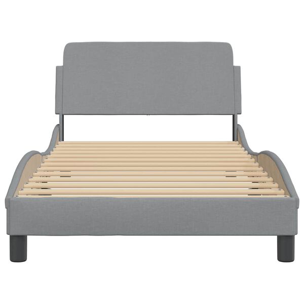 vidaXL Bed Frame "Dover" Light Grey 100x200 cm Fabric