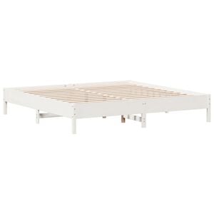 vidaXL S&auml;ngram utan madrass vit 200x200 cm massiv furu