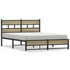vidaXL S&auml;ngram utan madrass metall sonoma-ek 140x200 cm